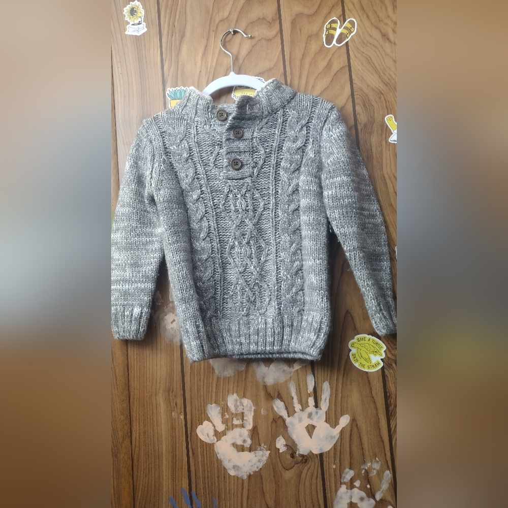 Little lad grey knit sweater